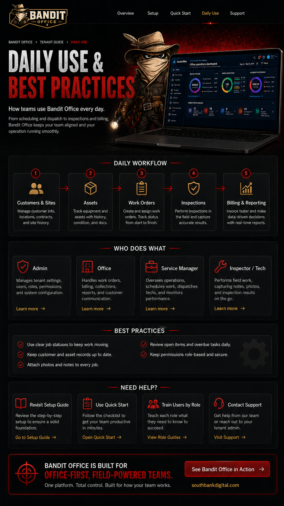 Bandit Office daily dashboard