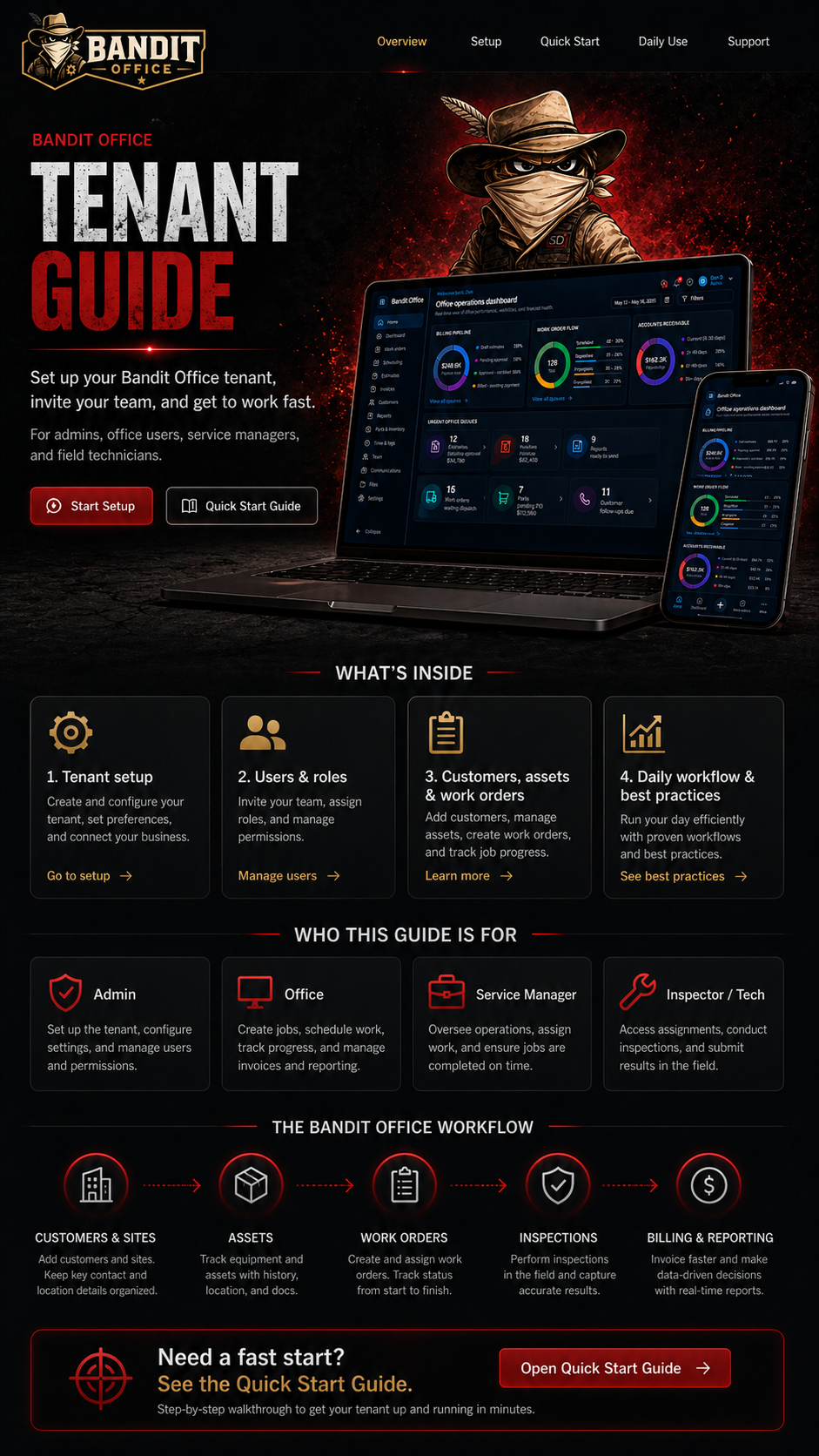 Bandit Office tenant guide overview