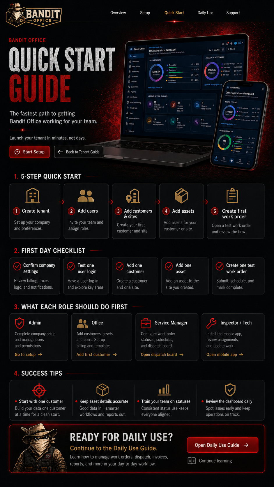 Bandit Office quick start guide